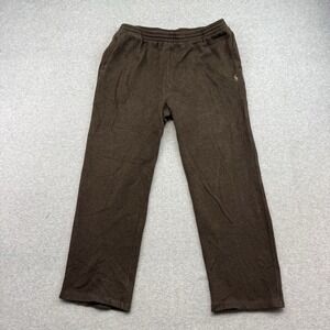 Polo Ralph Lauren Brown Double Knit Sweatpants Cotton Straight Pants XL Ribbed